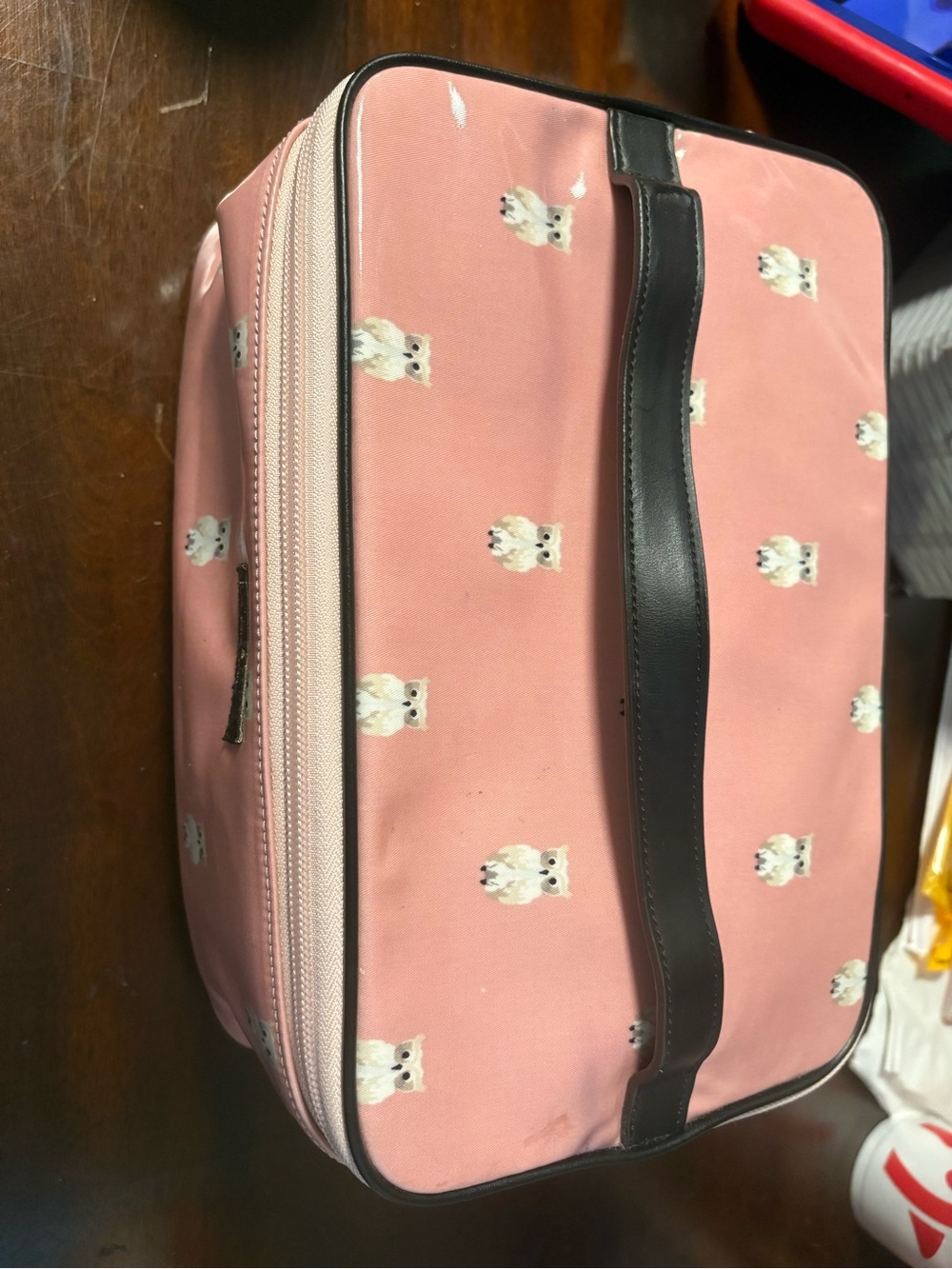 kate spade Pink Cosmetic Case with Puppy Print